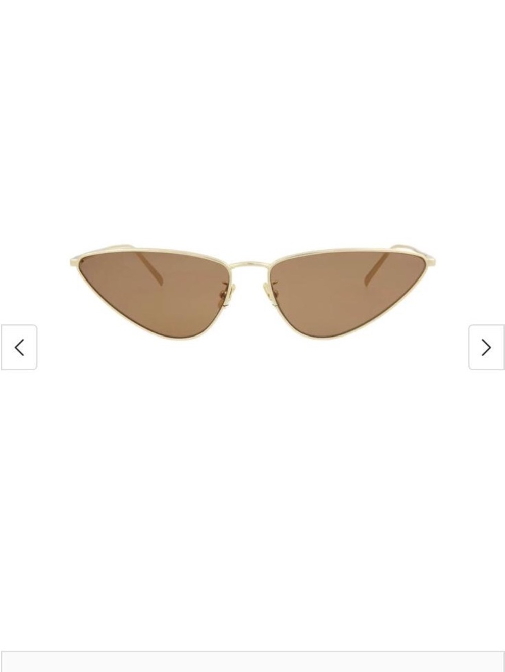 Saint Laurent Gold Metal Cat-Eye Sunglasses with Brown Lenses